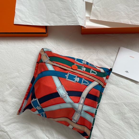 New Hermès Airsilk 44 duffle bag orange poppy - Picture 2 of 14